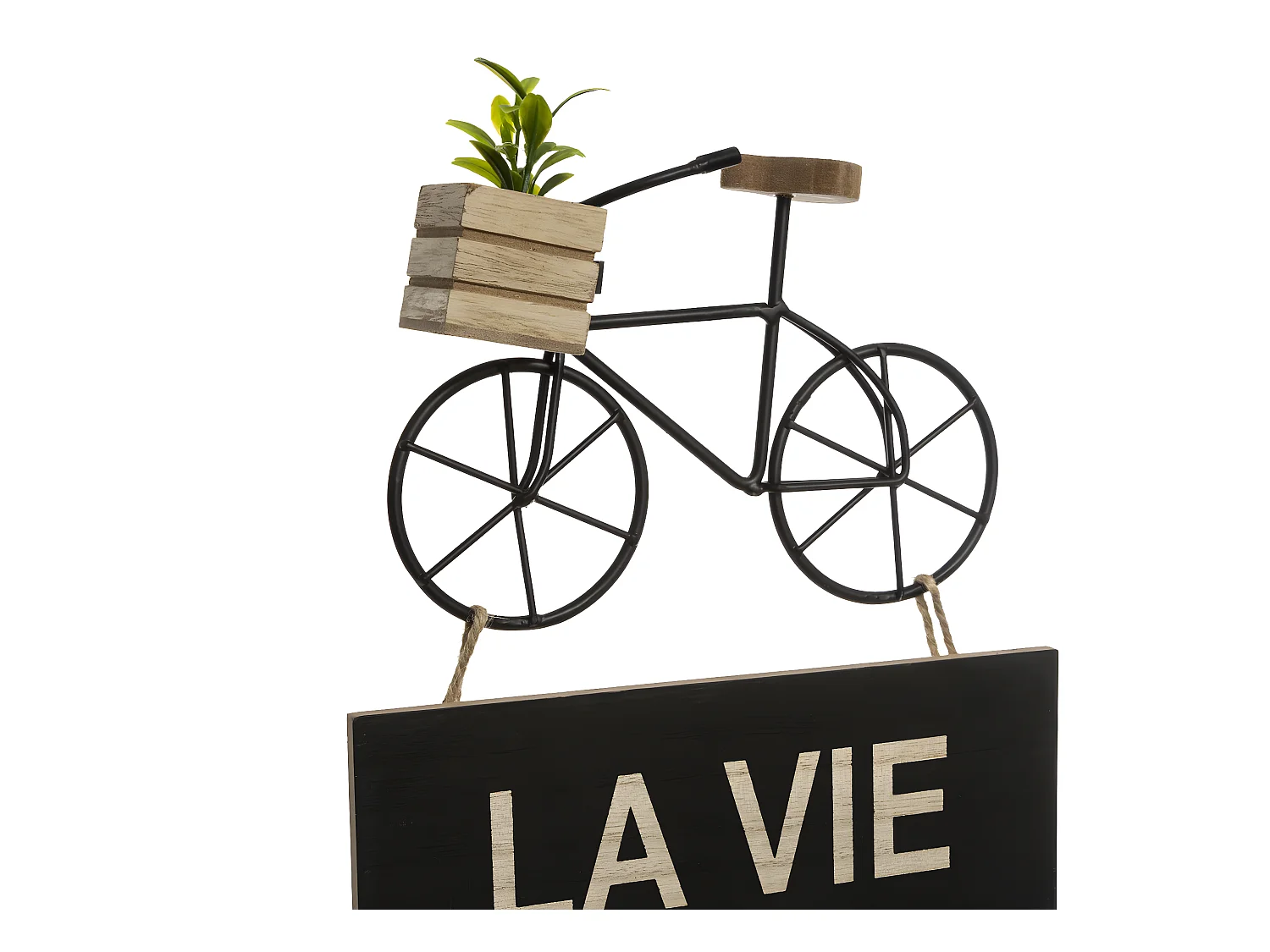 Déco murale en bois Pancarte avec Citation Vélo 28 x 56 cm