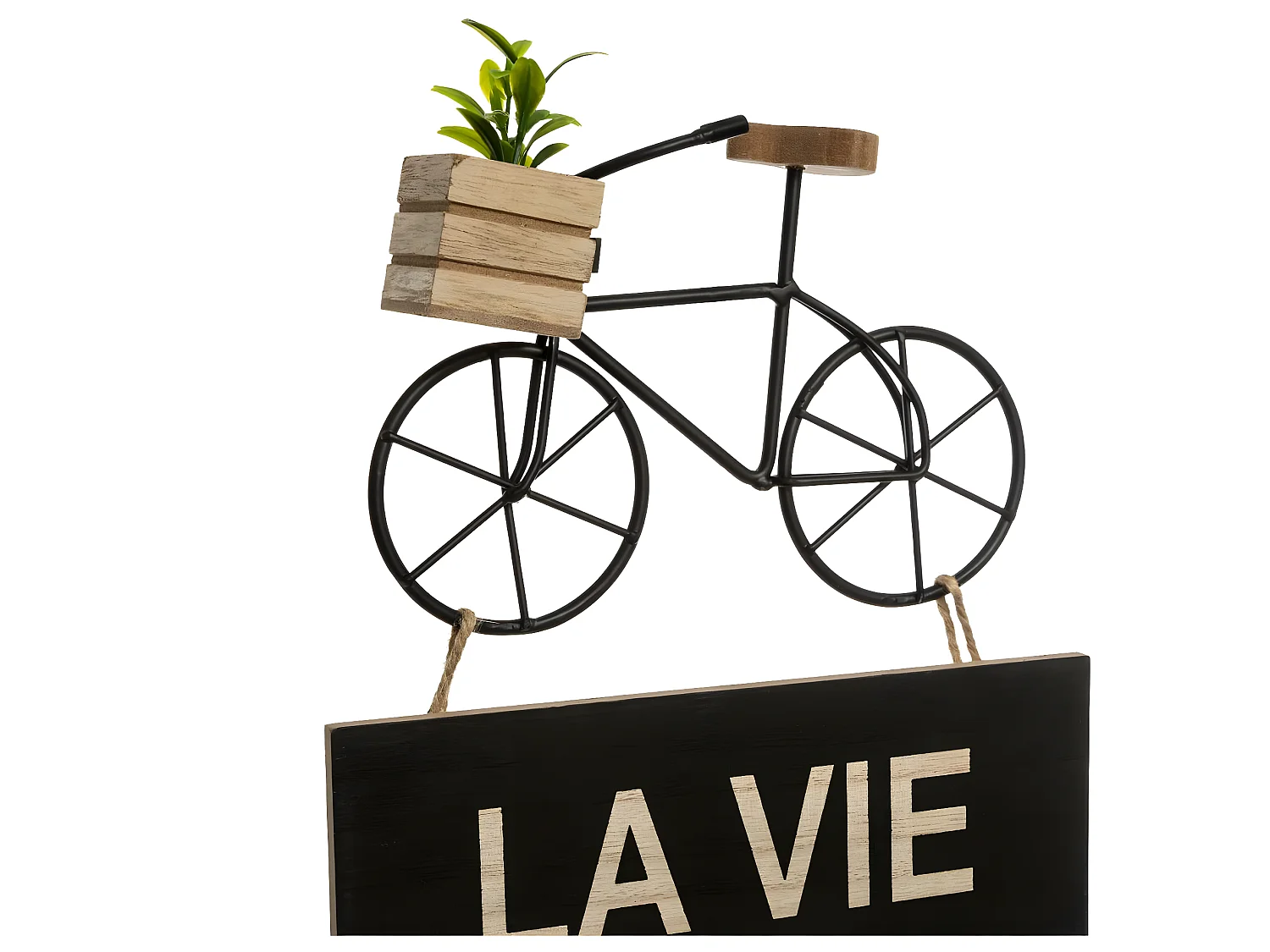 Déco murale en bois Pancarte avec Citation Vélo 28 x 56 cm
