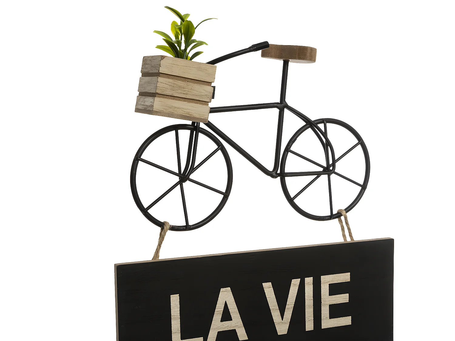 Déco murale en bois Pancarte avec Citation Vélo 28 x 56 cm