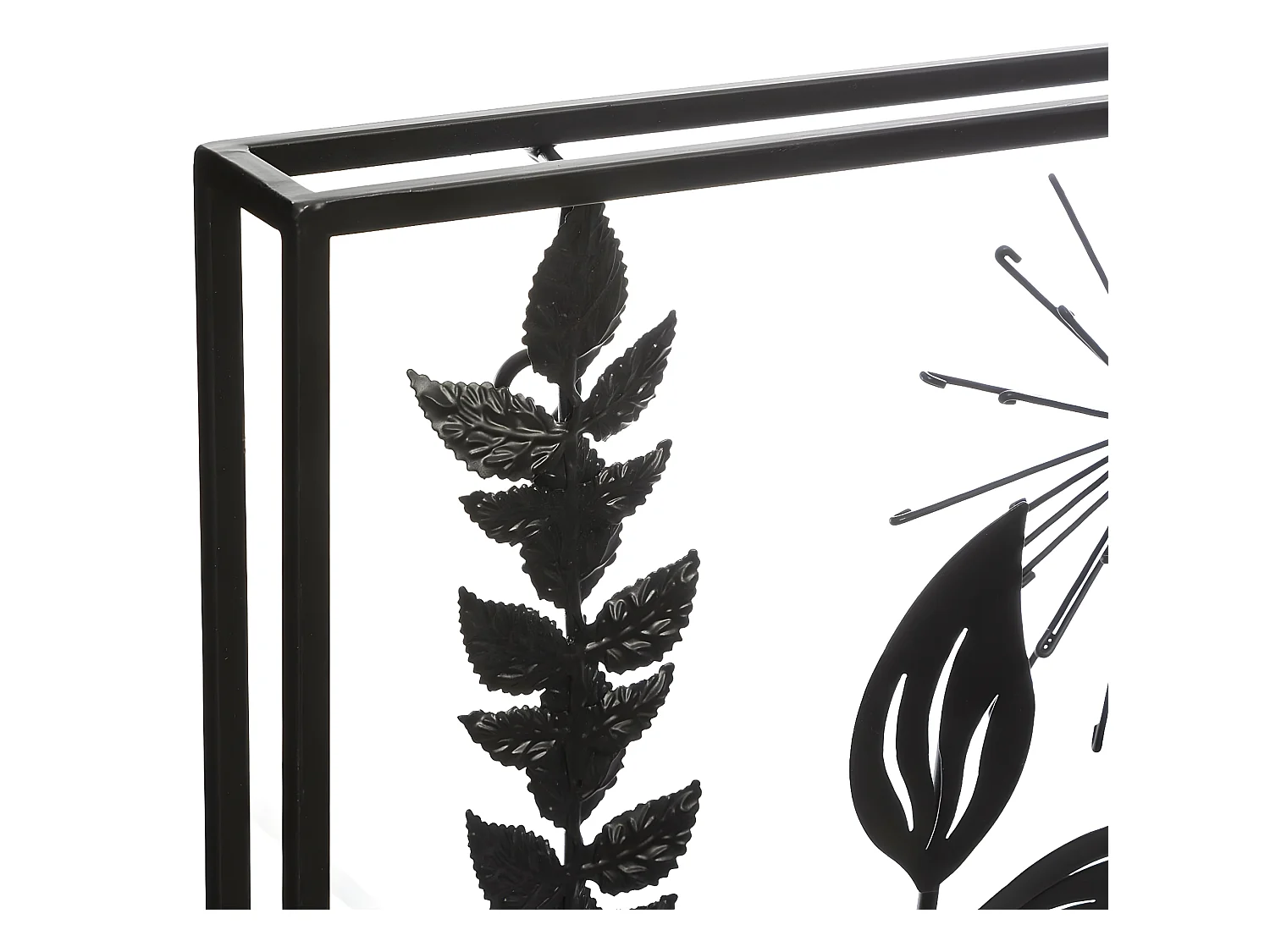 Décoration murale Feuillage en métal Noir 40 x 40 cm