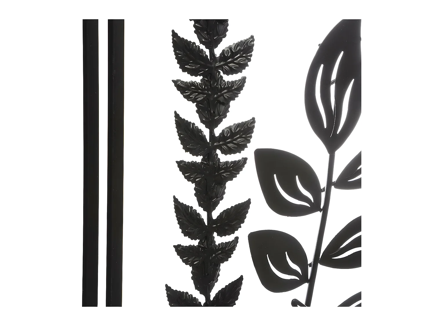 Décoration murale Feuillage en métal Noir 40 x 40 cm