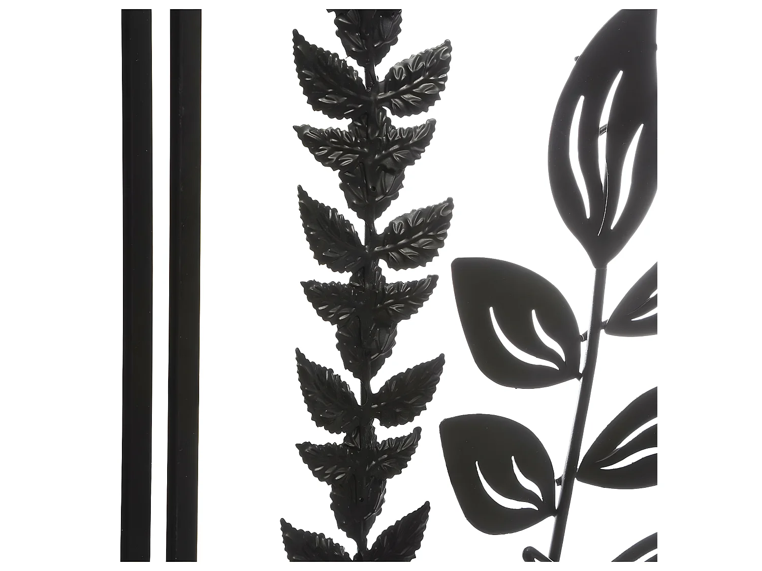 Décoration murale Feuillage en métal Noir 40 x 40 cm