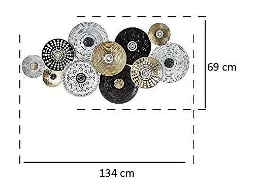 Décoration murale Ronds en métal 134 x 68 cm