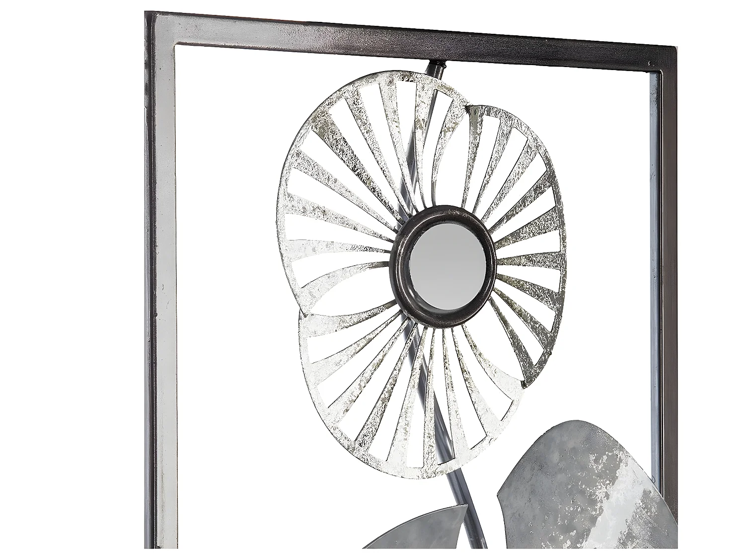 Décoration murale en métal Fleurs argentées 25 x 61 cm