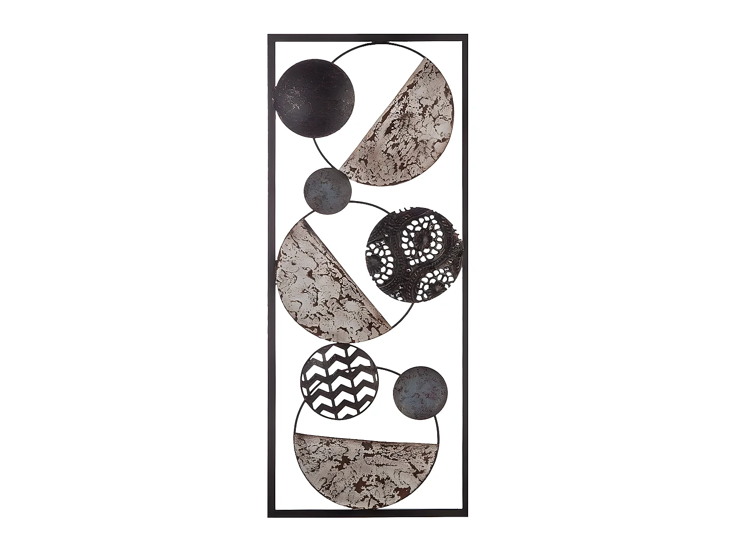 Décoration murale en métal Ethnik marron 25 x 61 cm