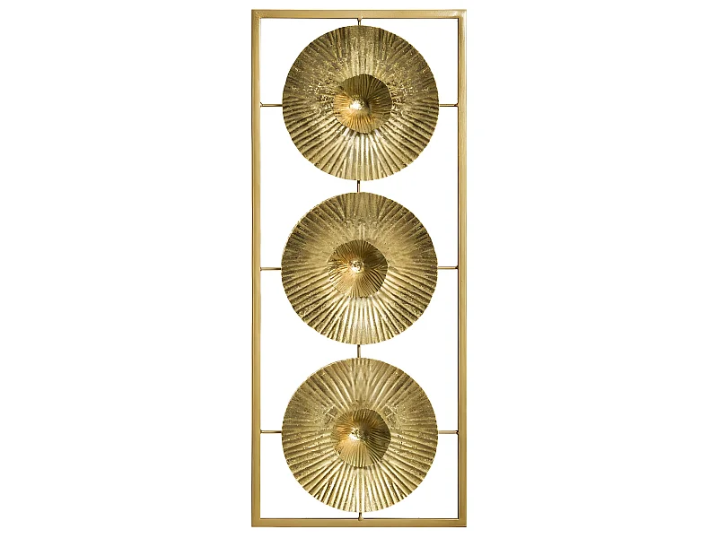 Décoration murale en Métal Doré 25 x 61 cm