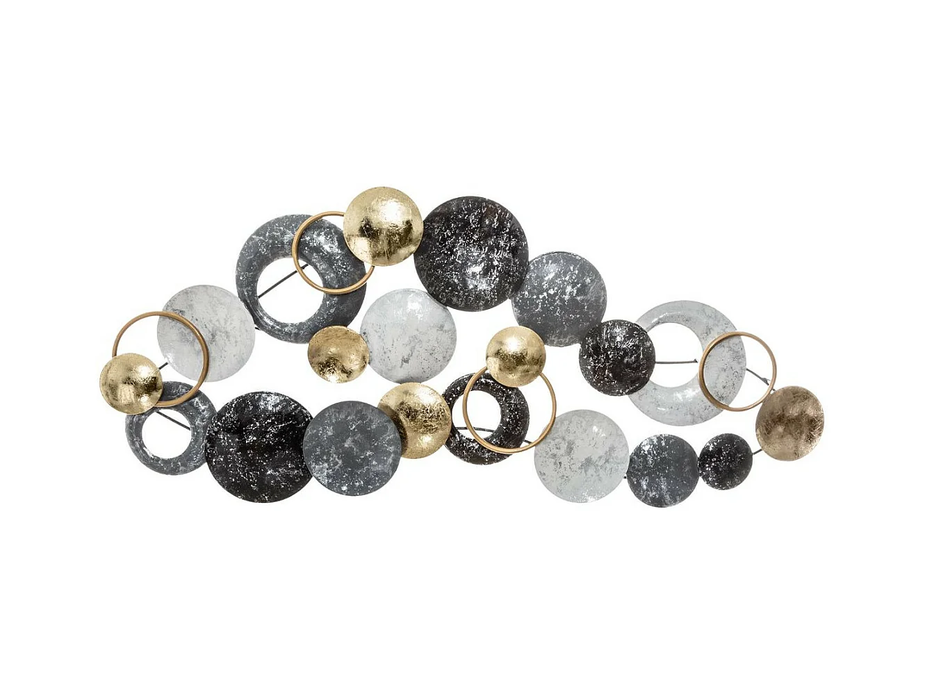 Décoration murale en métal Ronds entrelacés 93 x 43 cm