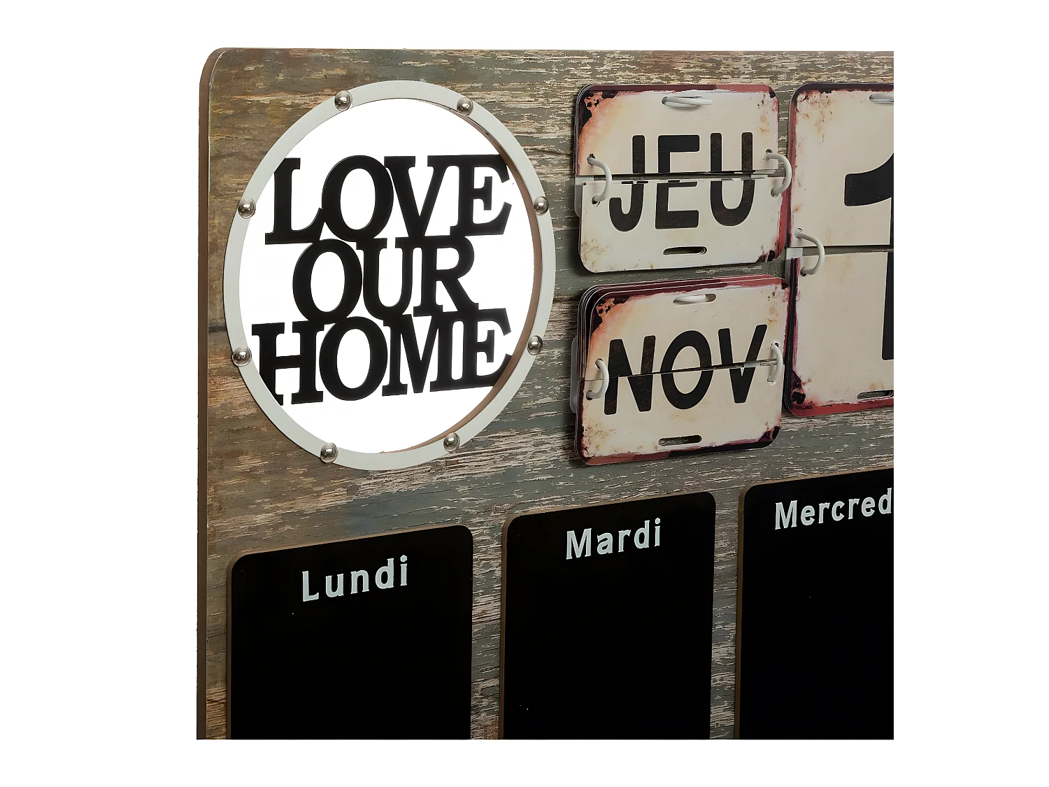 Tableau Mémo Ardoise Semainier 57 x 57 cm