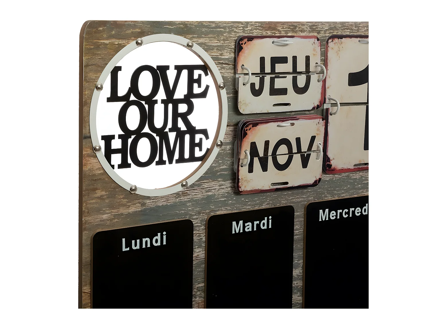 Tableau Mémo Ardoise Semainier 57 x 57 cm