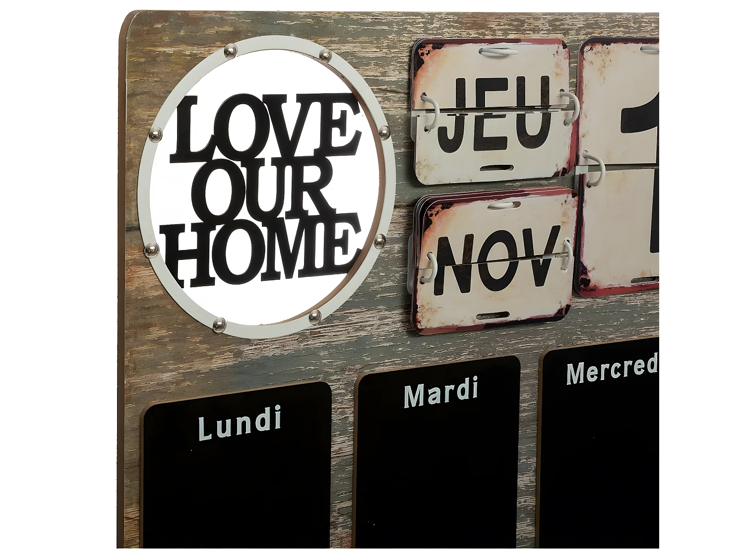 Tableau Mémo Ardoise Semainier 57 x 57 cm