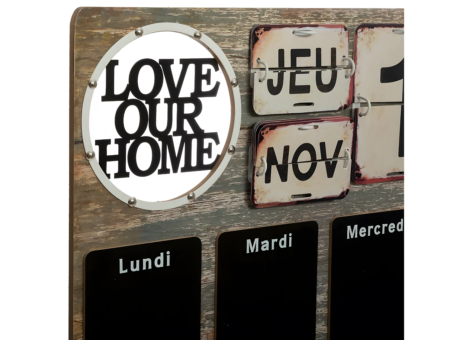 Tableau Mémo Ardoise Semainier 57 x 57 cm