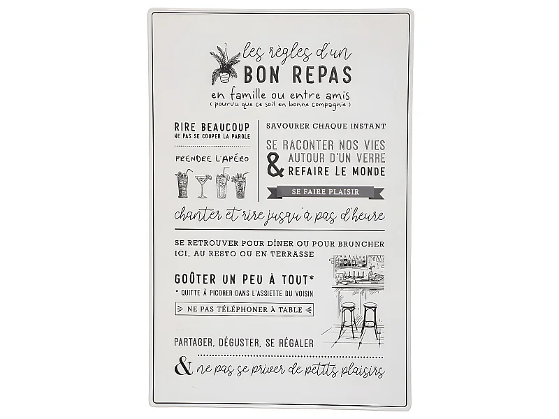 Déco murale Citations en Métal 38 x 58 cm