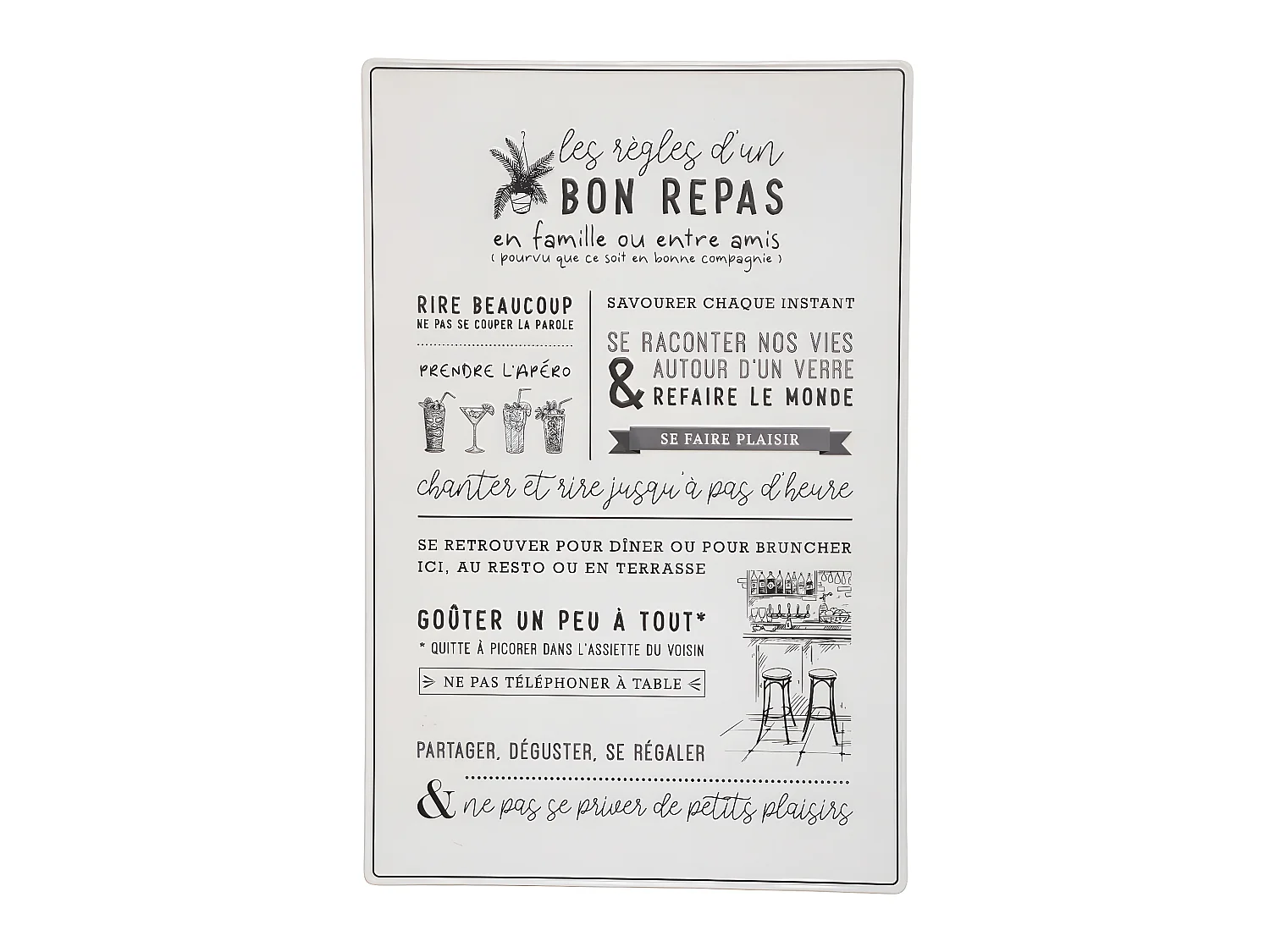 Déco murale Citations en Métal 38 x 58 cm