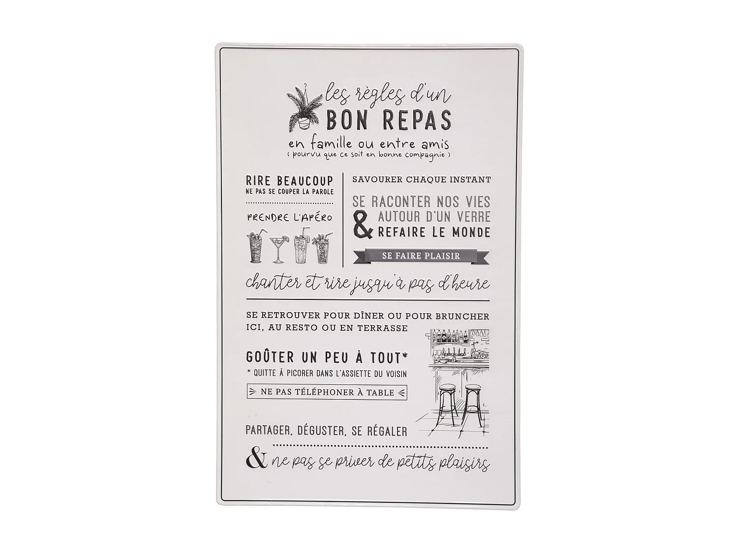 Déco murale Citations en Métal 38 x 58 cm