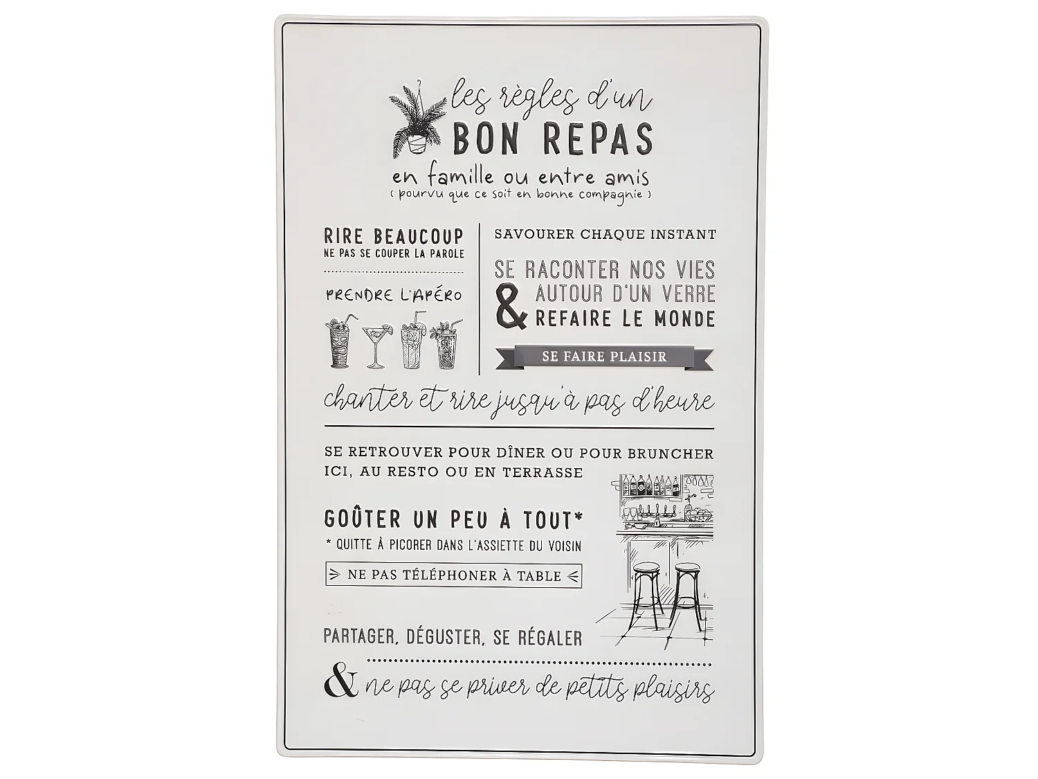 Déco murale Citations en Métal 38 x 58 cm