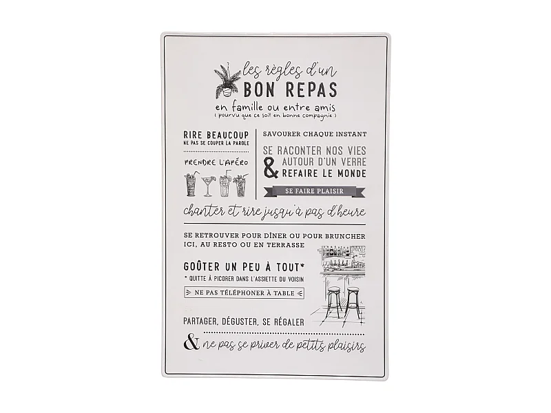 Déco murale Citations en Métal 38 x 58 cm