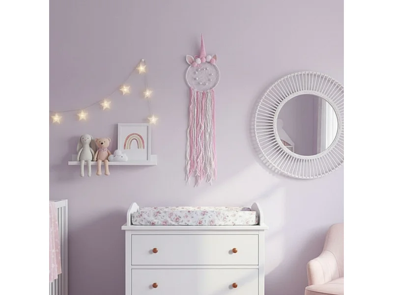 Déco murale Attrape rêves Licorne H 76 cm