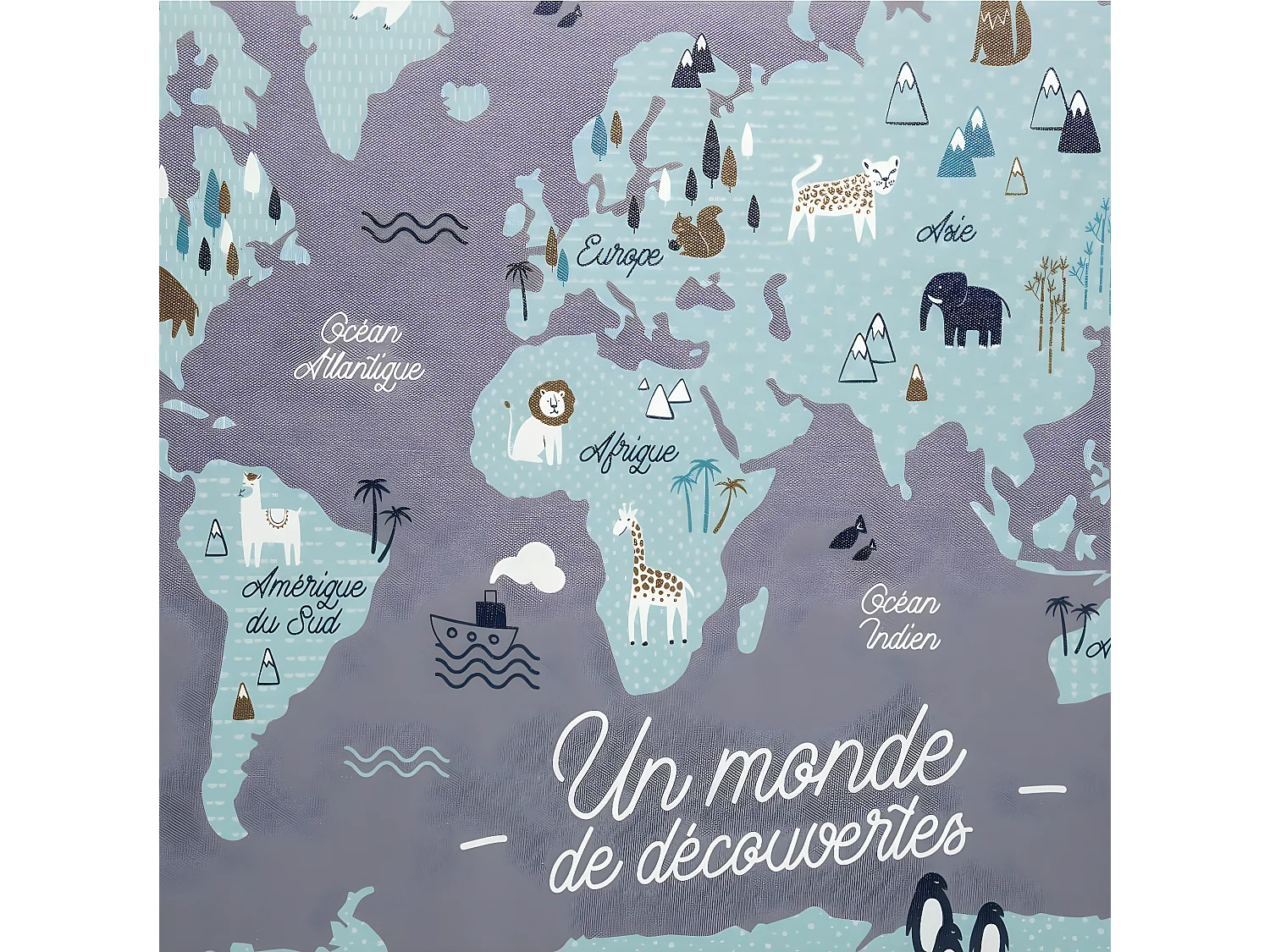 Tableau Déco murale Carte du monde 50 x 70 cm