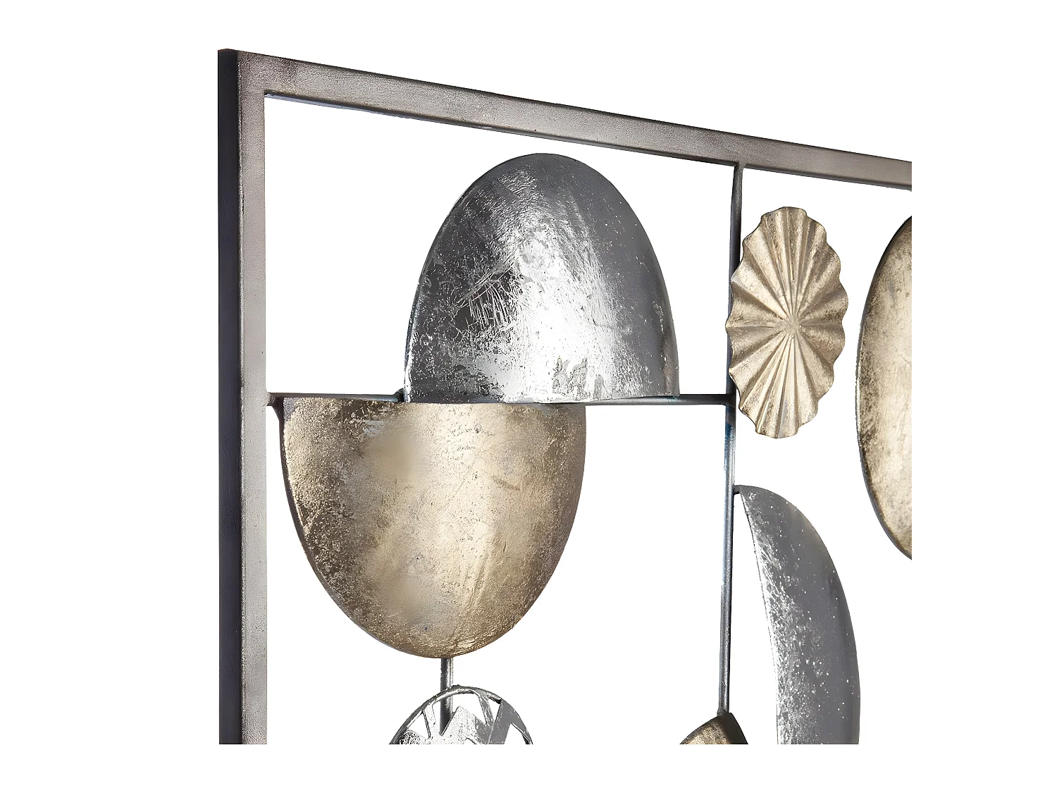 Décoration murale en métal Or et Argent 50 x 50 cm