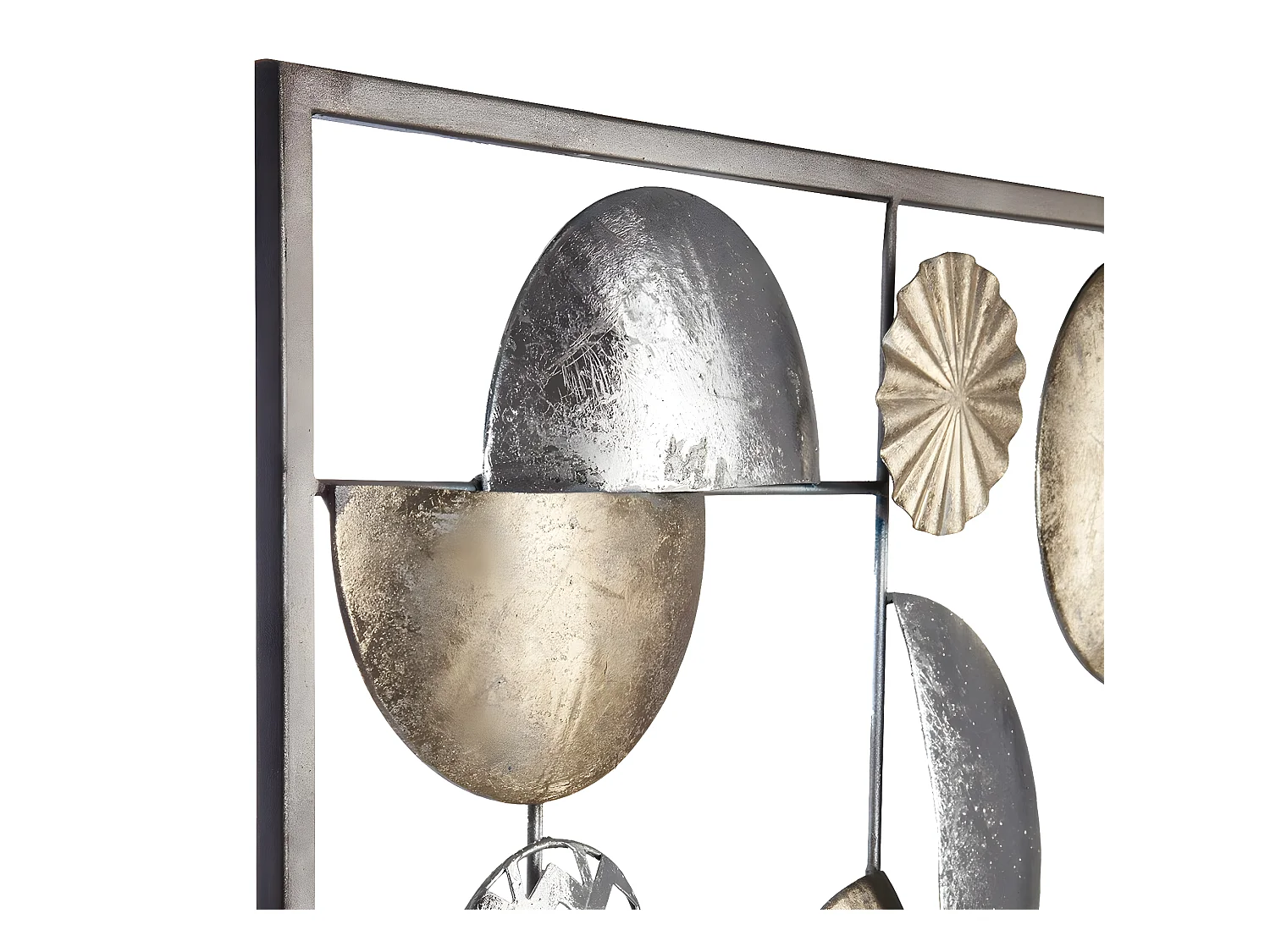 Décoration murale en métal Or et Argent 50 x 50 cm