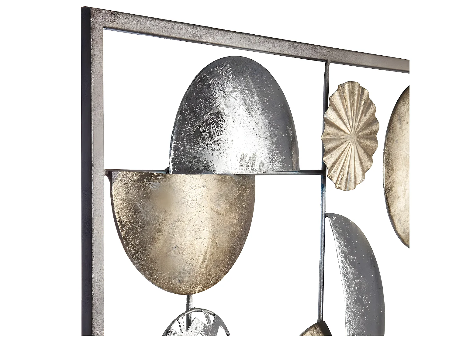 Décoration murale en métal Or et Argent 50 x 50 cm