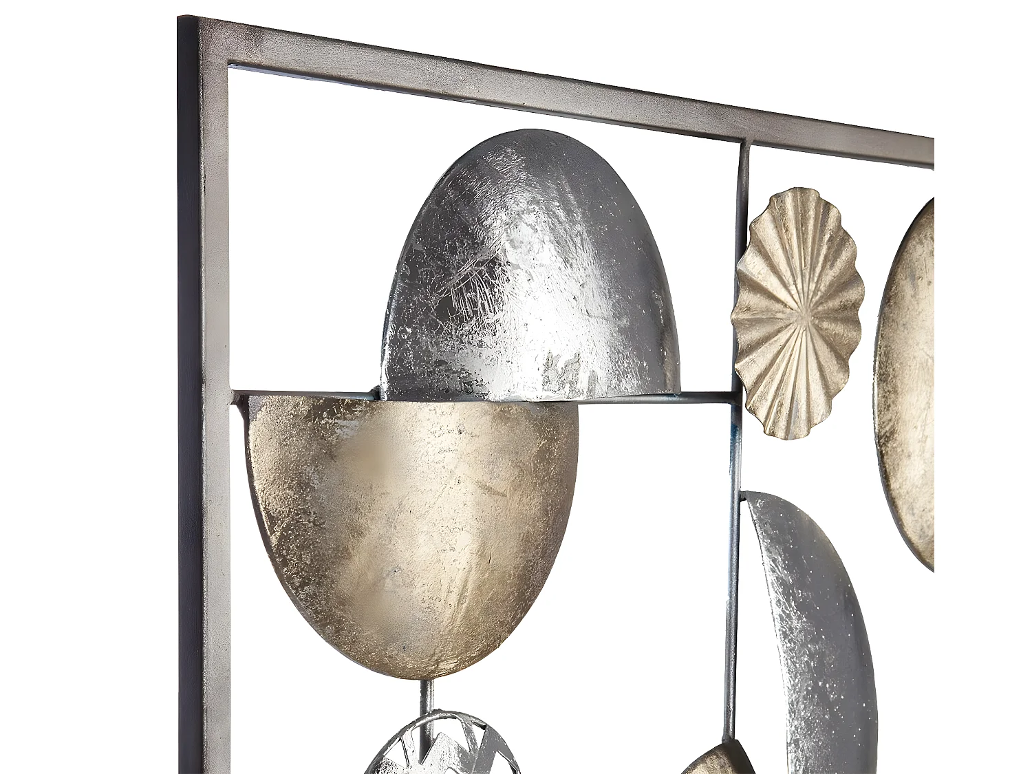 Décoration murale en métal Or et Argent 50 x 50 cm