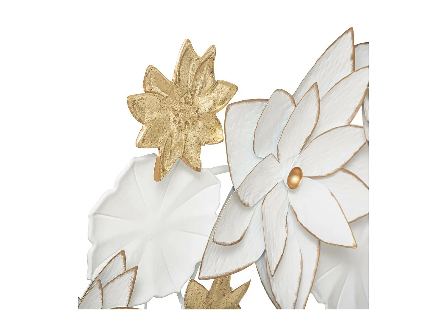 Décoration murale en Métal Blanc et Doré 80 x 42  cm