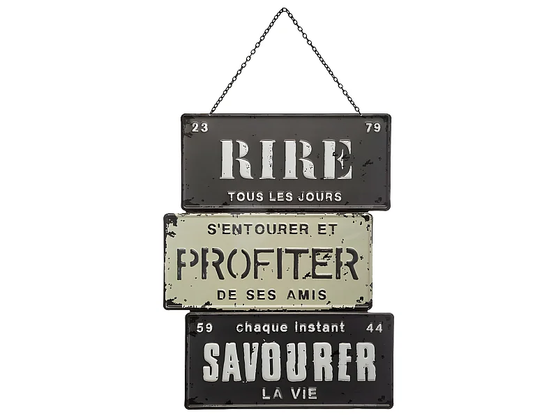 Décoration en Métal Rétro et Vintage à suspendre 26 x 34 cm