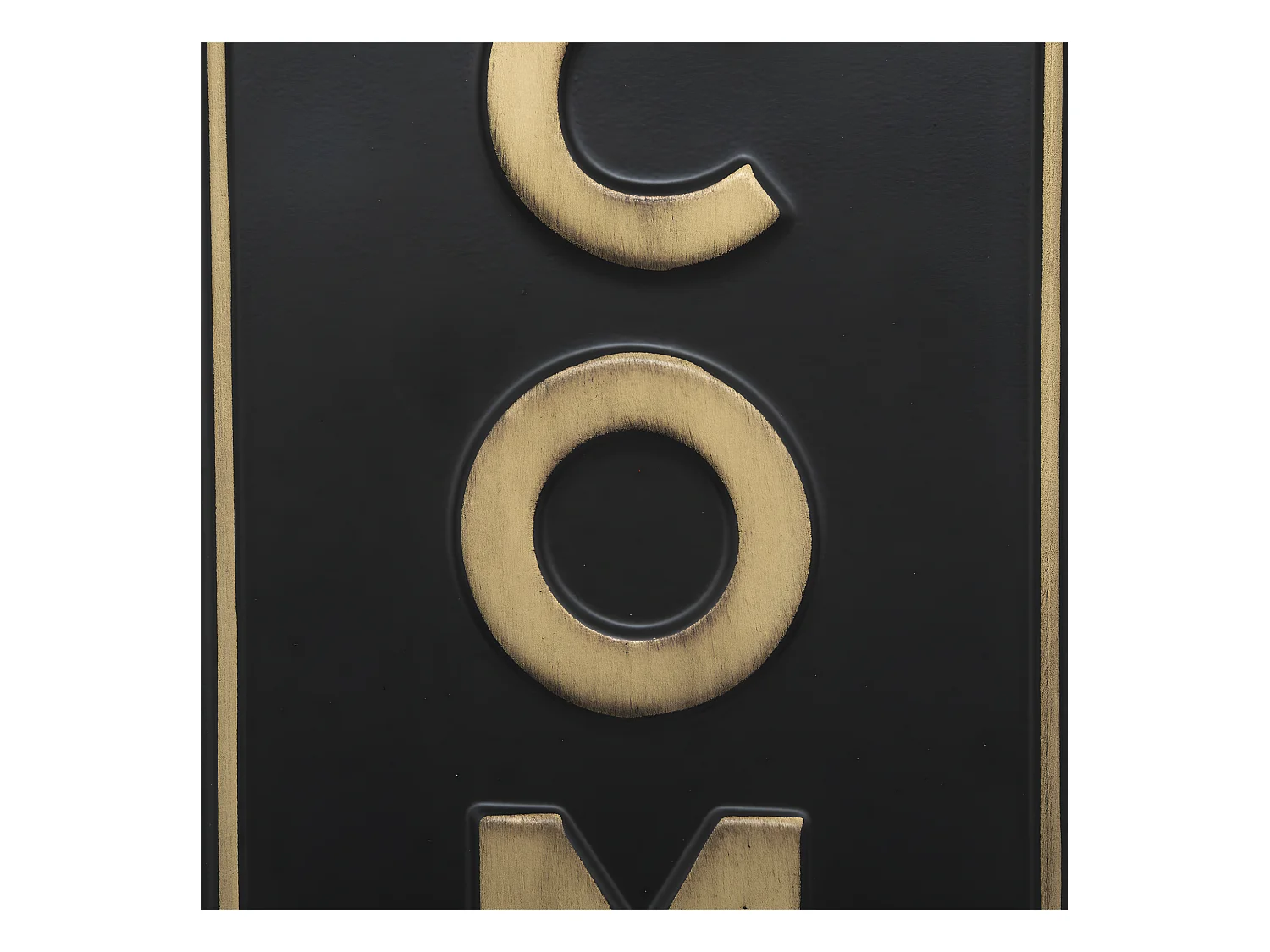 Déco murale Flèche WELCOME en métal noir et doré H 74 cm