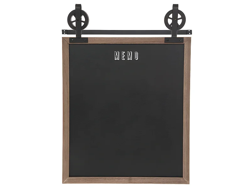Tableau mémo ardoise sur poulies 55 x 68 cm Esprit industriel
