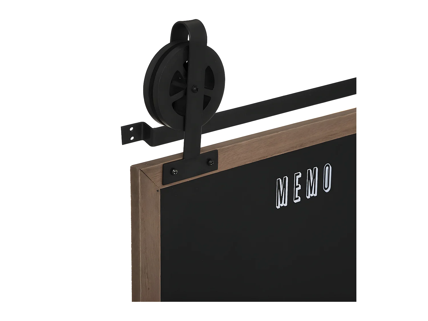 Tableau mémo ardoise sur poulies 55 x 68 cm Esprit industriel