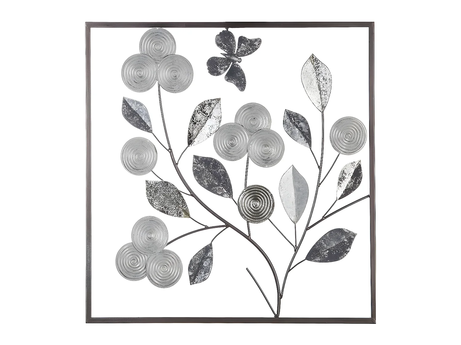 Décoration murale en métal Argent 50 x 50 cm