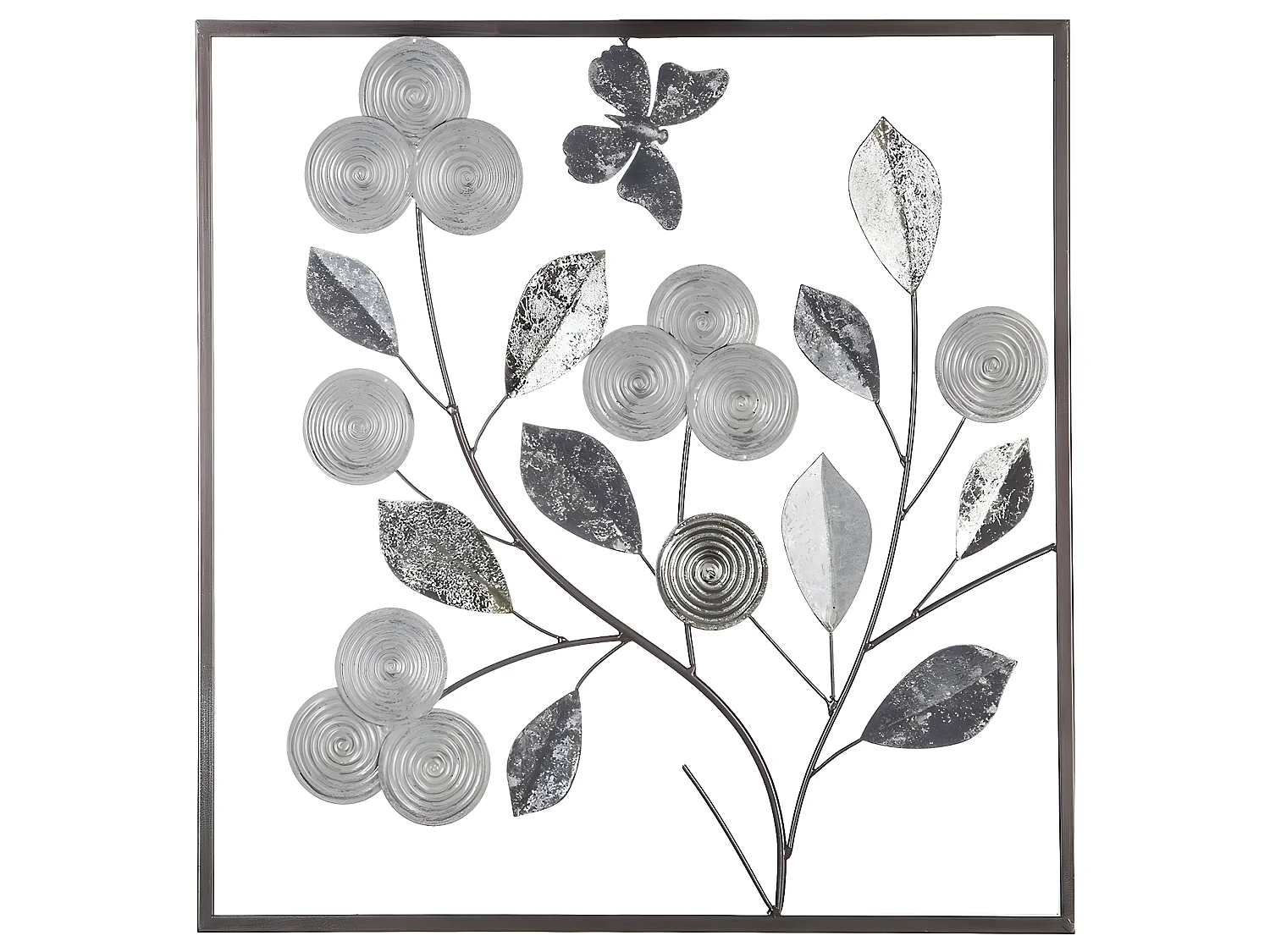 Décoration murale en métal Argent 50 x 50 cm