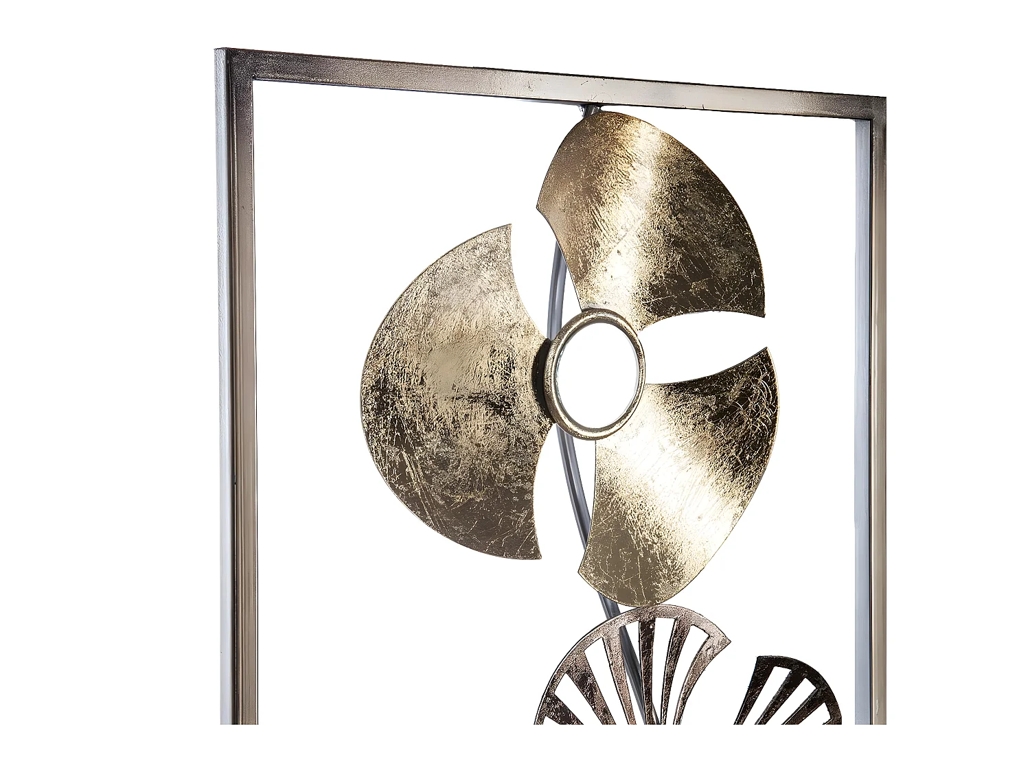 Décoration murale en métal Fleurs dorées 31 x 89 cm