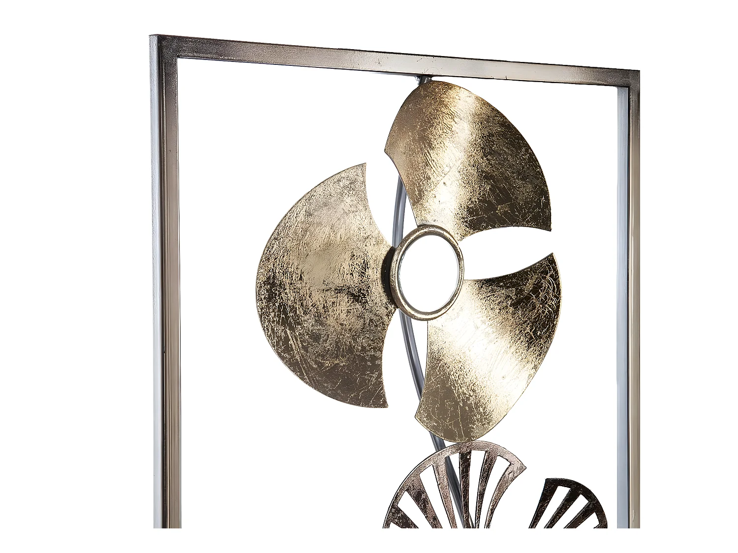 Décoration murale en métal Fleurs dorées 31 x 89 cm