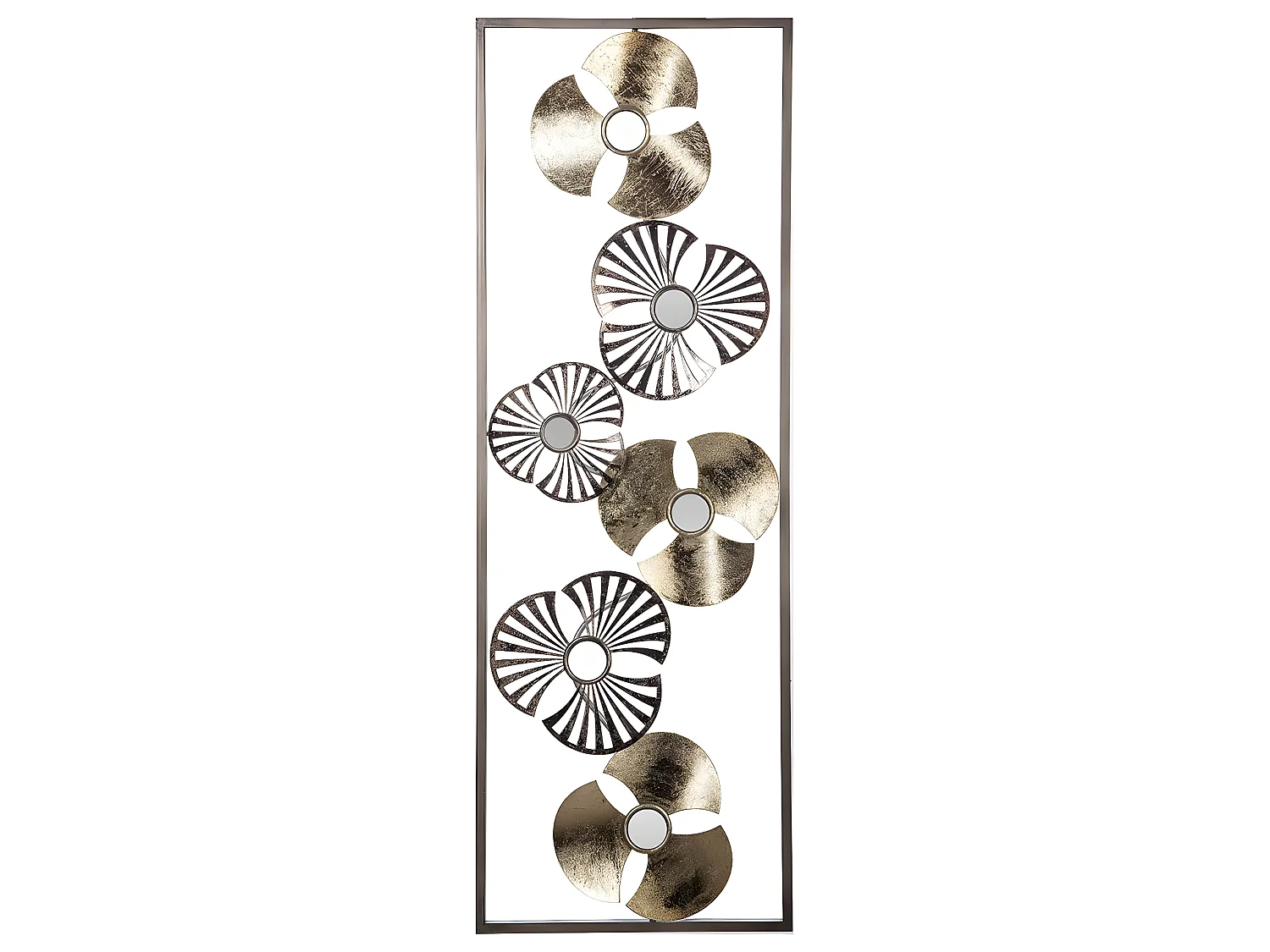 Décoration murale en métal Fleurs dorées 31 x 89 cm