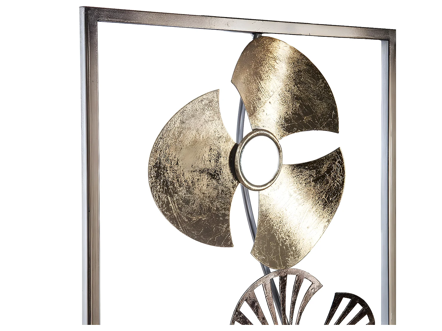 Décoration murale en métal Fleurs dorées 31 x 89 cm