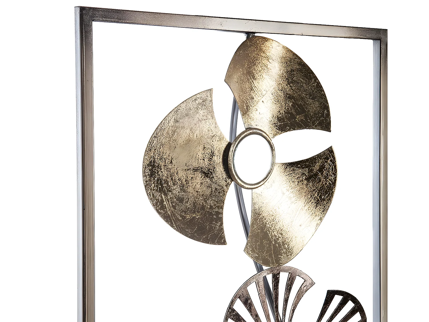 Décoration murale en métal Fleurs dorées 31 x 89 cm