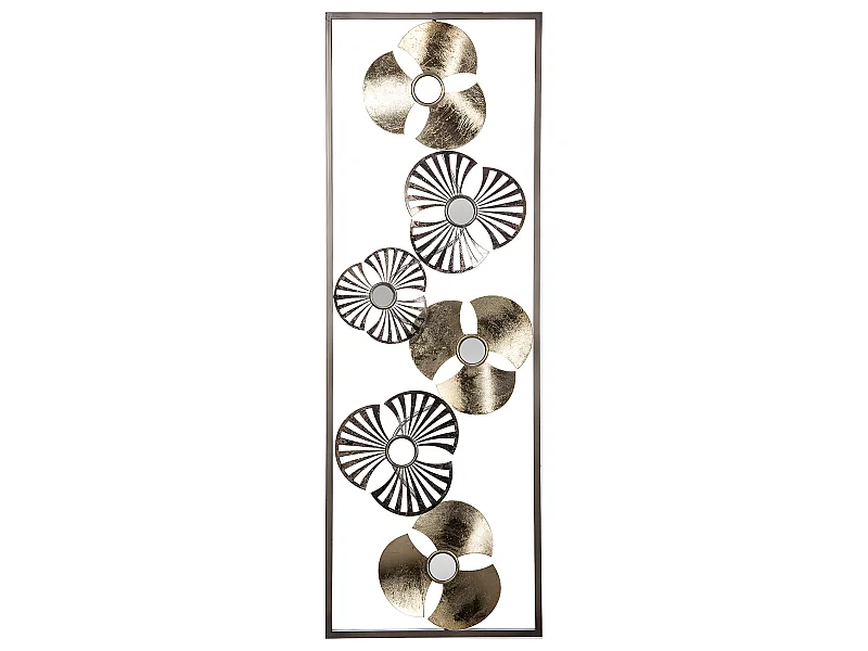 Décoration murale en métal Fleurs dorées 31 x 89 cm