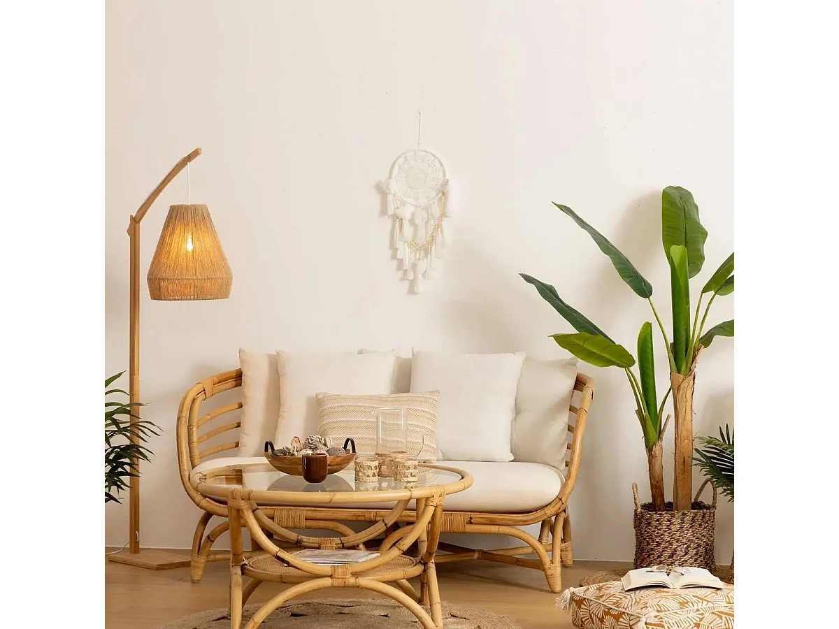 Déco murale Attrape Rêves Pompons H 56 cm