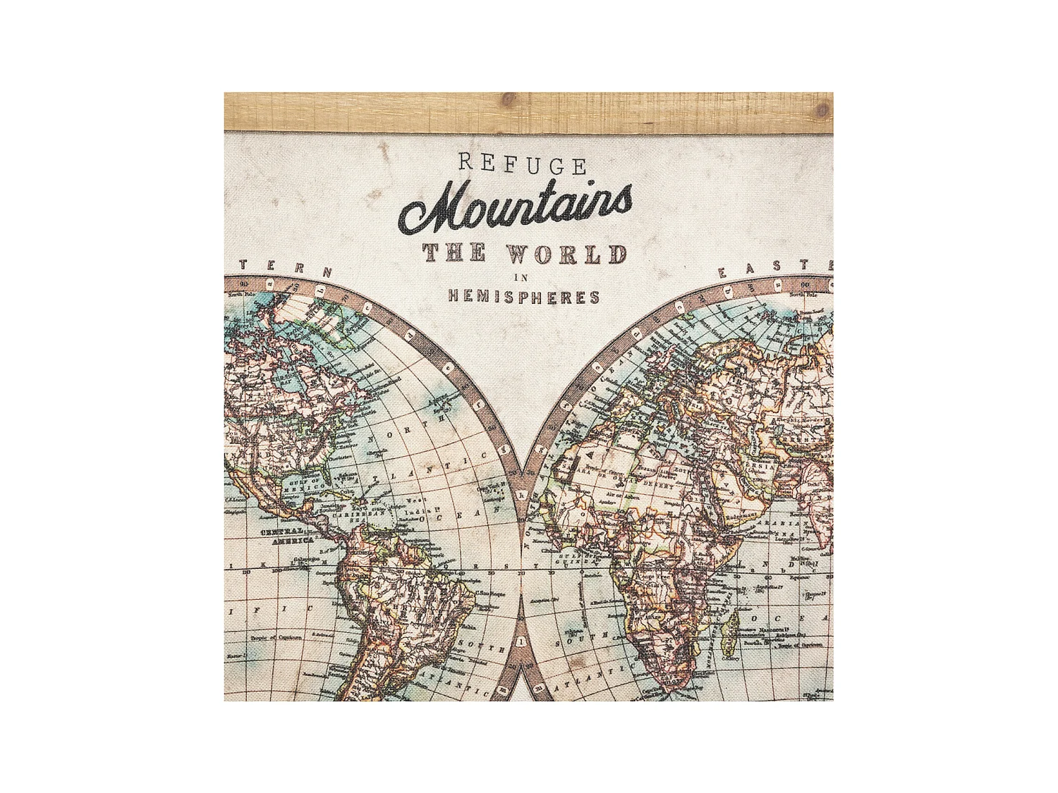 Toile décorative à suspendre Le Monde 100 x 78 cm