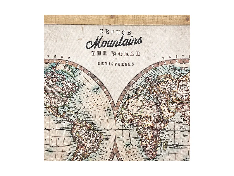 Toile décorative à suspendre Le Monde 100 x 78 cm