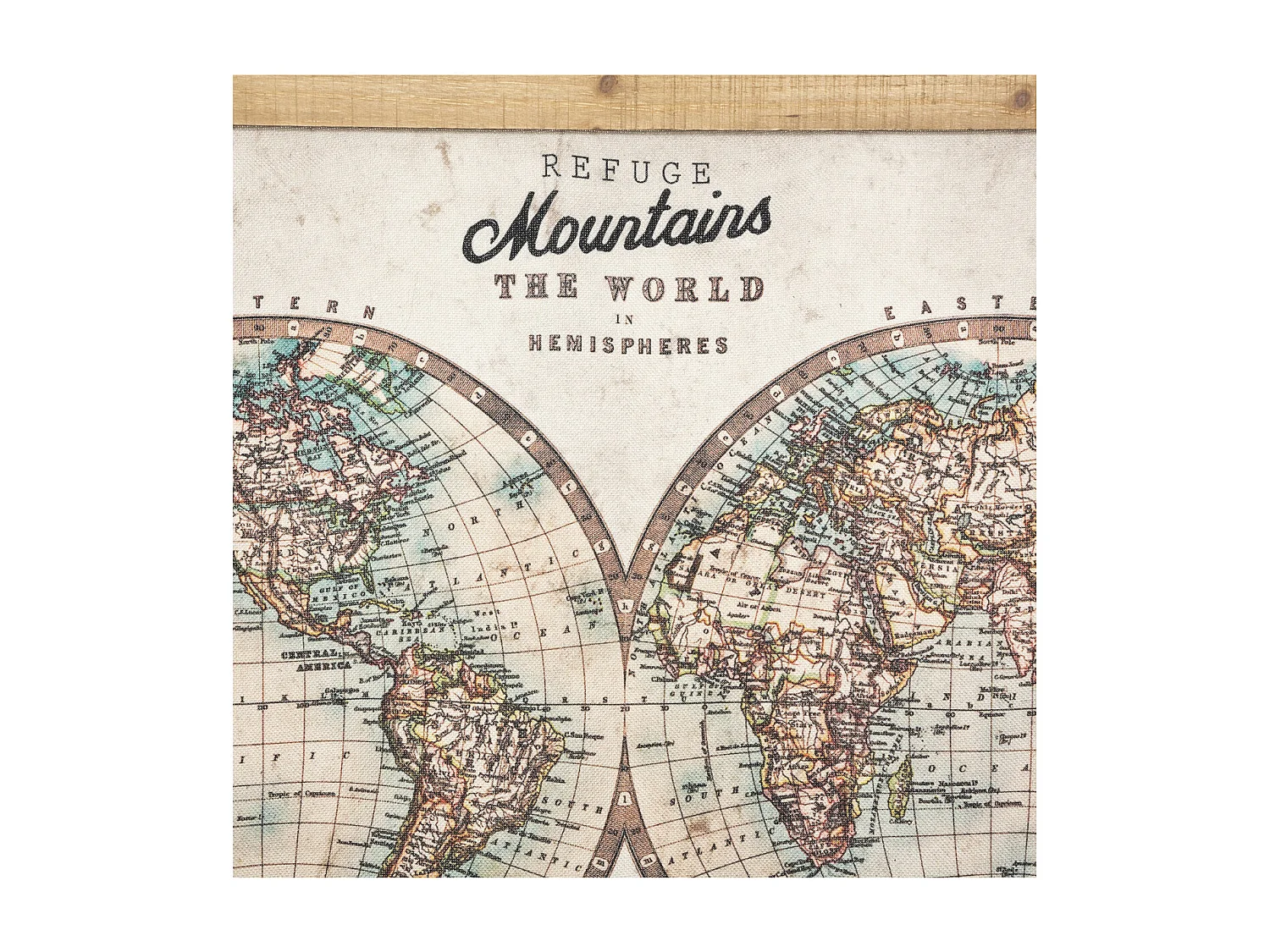 Toile décorative à suspendre Le Monde 100 x 78 cm