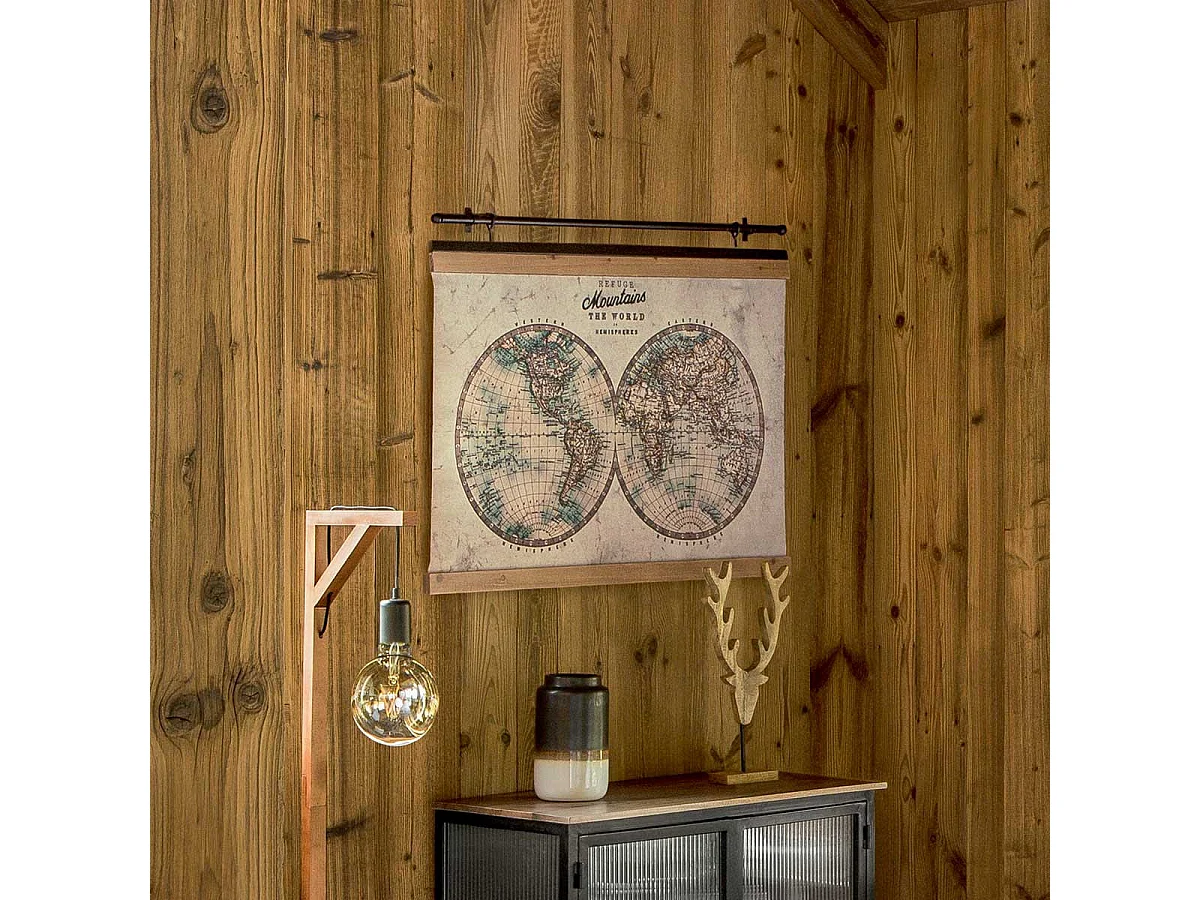 Toile décorative à suspendre Le Monde 100 x 78 cm