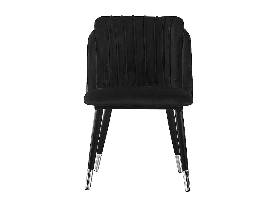 MILANO - Lot de 6 Chaises de Salle à Manger en Velours - Style Vintage - Noir