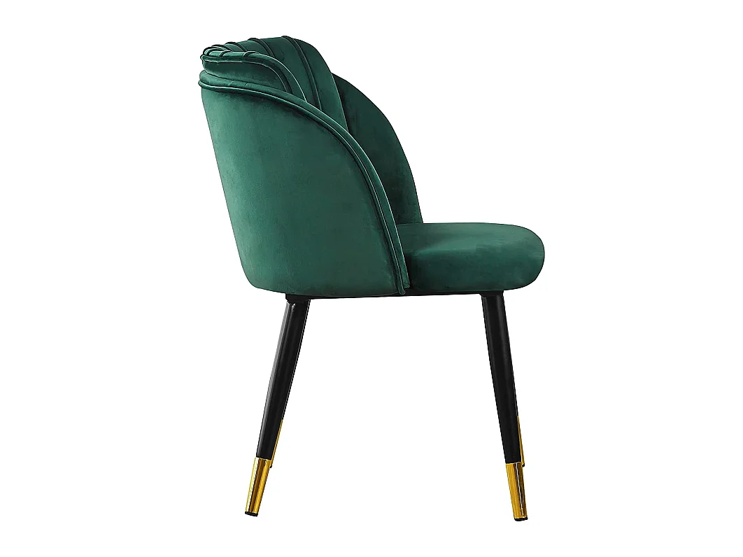 MILANO - Lot de 2 Chaises de Salle à Manger en Velours - Style Vintage - Vert