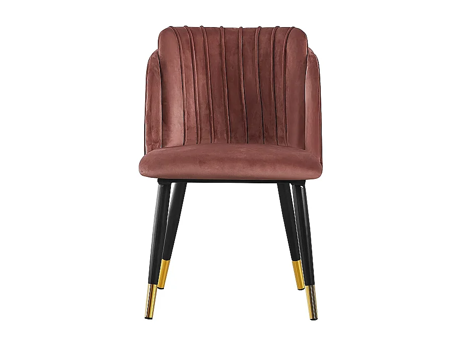 MILANO - Lot de 2 Chaises de Salle à Manger en Velours - Style Vintage - Rose