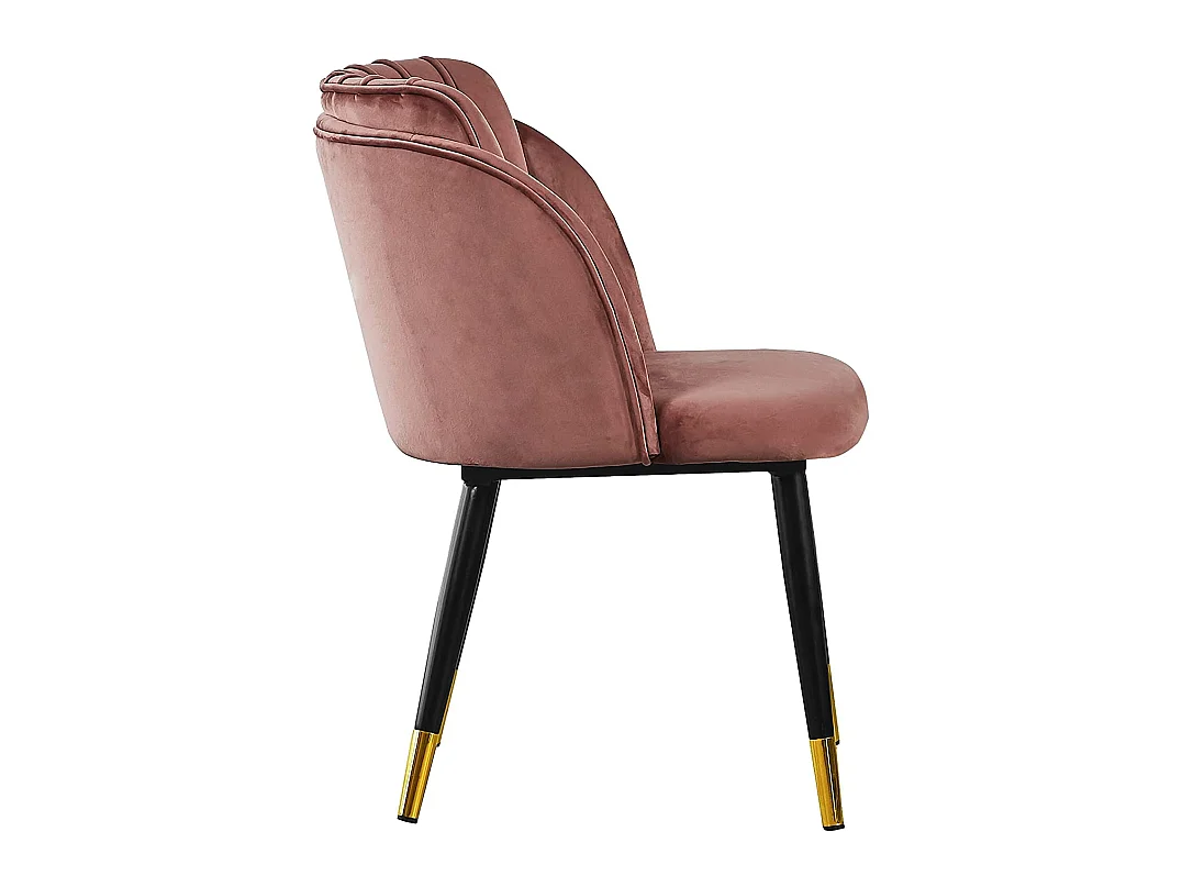 MILANO - Lot de 2 Chaises de Salle à Manger en Velours - Style Vintage - Rose