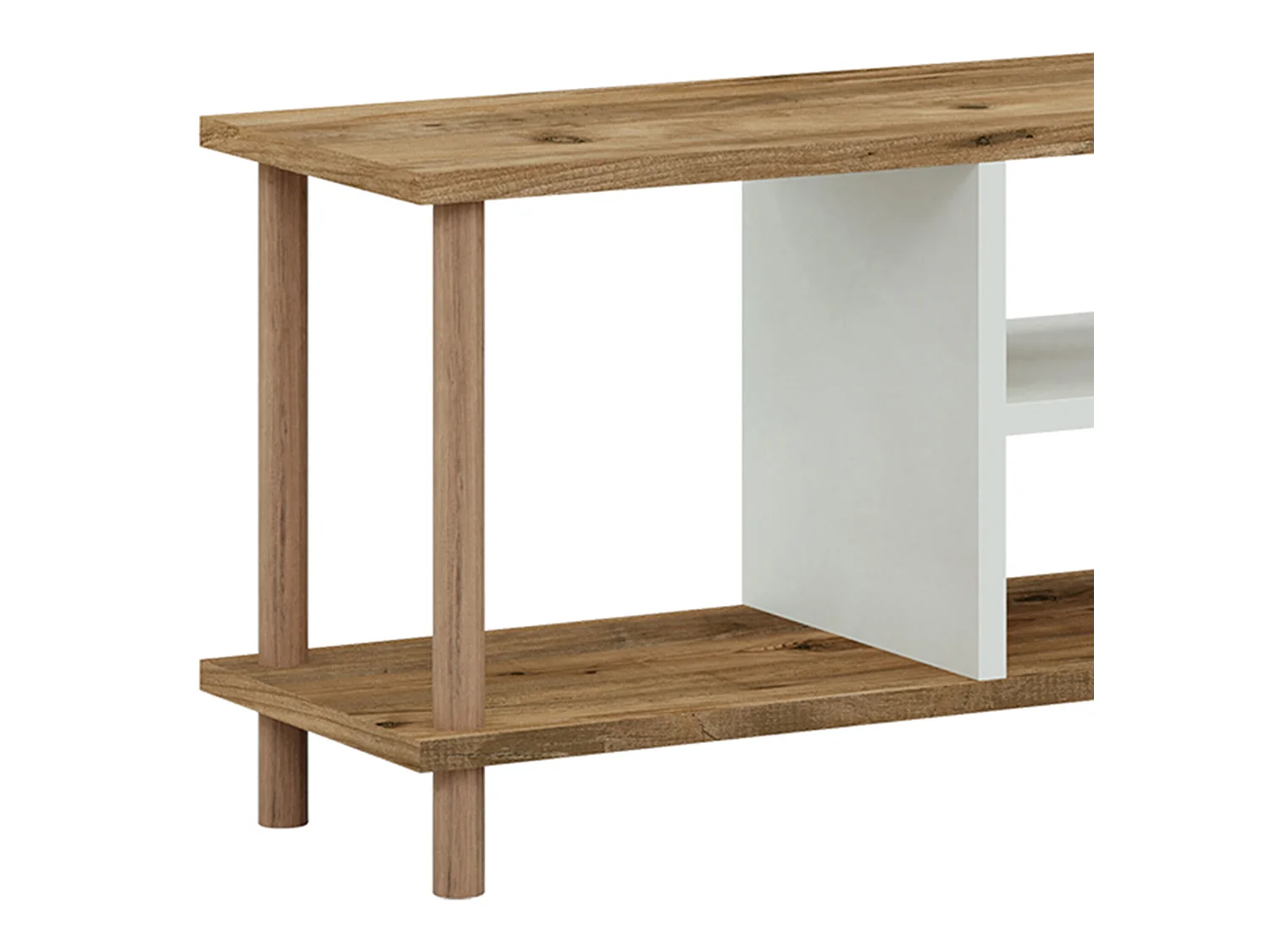 Meuble TV Ærøskøbing avec espace de rangement 43 x 120 x 29 cm effet bois / blanc [en.casa]