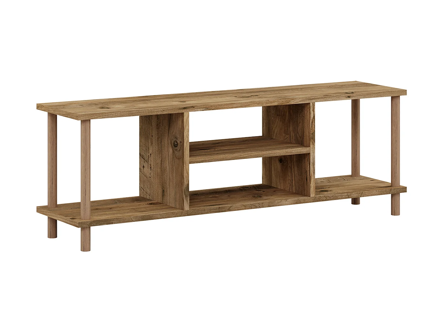Meuble TV Ærøskøbing avec espace de rangement 43 x 120 x 29 cm effet bois [en.casa]